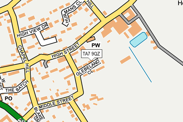 TA7 9QZ map - OS OpenMap – Local (Ordnance Survey)