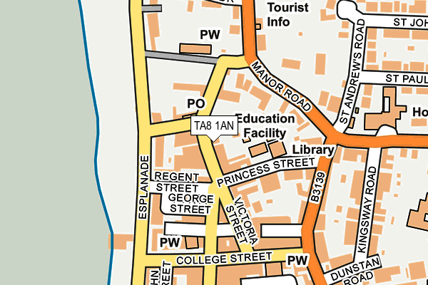 TA8 1AN map - OS OpenMap – Local (Ordnance Survey)