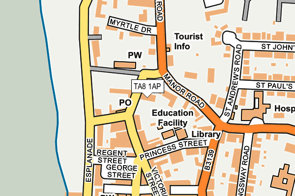 TA8 1AP map - OS OpenMap – Local (Ordnance Survey)