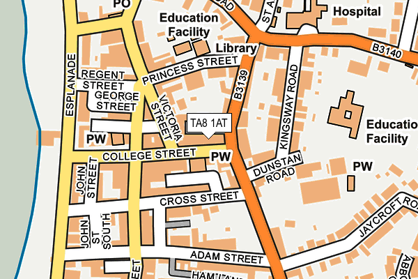 TA8 1AT map - OS OpenMap – Local (Ordnance Survey)