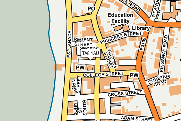 TA8 1AU map - OS OpenMap – Local (Ordnance Survey)