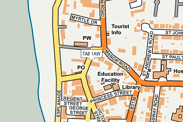 TA8 1AW map - OS OpenMap – Local (Ordnance Survey)