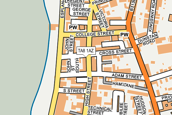 TA8 1AZ map - OS OpenMap – Local (Ordnance Survey)