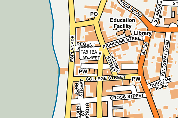 TA8 1BA map - OS OpenMap – Local (Ordnance Survey)