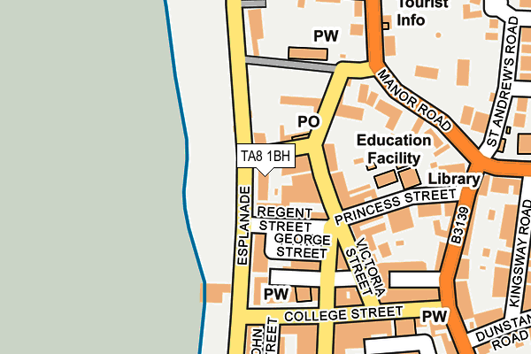 TA8 1BH map - OS OpenMap – Local (Ordnance Survey)
