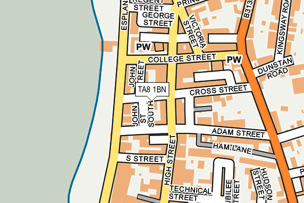 TA8 1BN map - OS OpenMap – Local (Ordnance Survey)