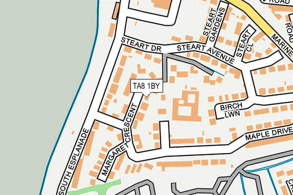 TA8 1BY map - OS OpenMap – Local (Ordnance Survey)