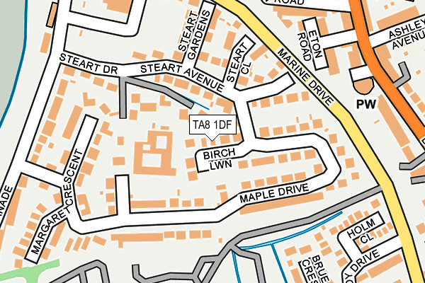 TA8 1DF map - OS OpenMap – Local (Ordnance Survey)