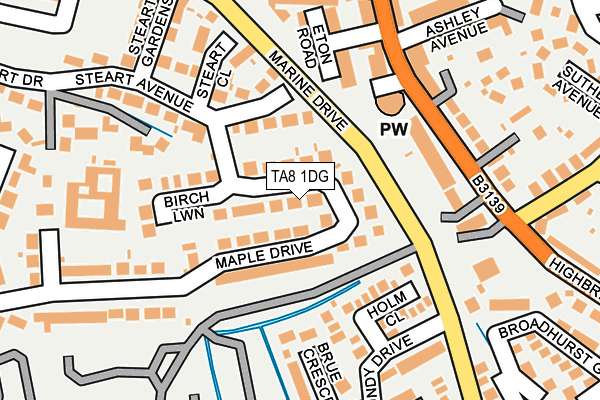 TA8 1DG map - OS OpenMap – Local (Ordnance Survey)