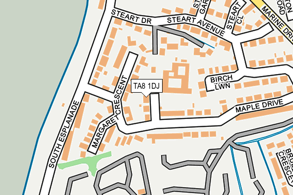 TA8 1DJ map - OS OpenMap – Local (Ordnance Survey)