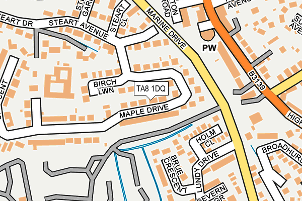 TA8 1DQ map - OS OpenMap – Local (Ordnance Survey)