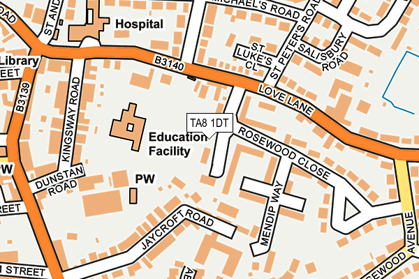 TA8 1DT map - OS OpenMap – Local (Ordnance Survey)