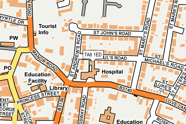 TA8 1ED map - OS OpenMap – Local (Ordnance Survey)