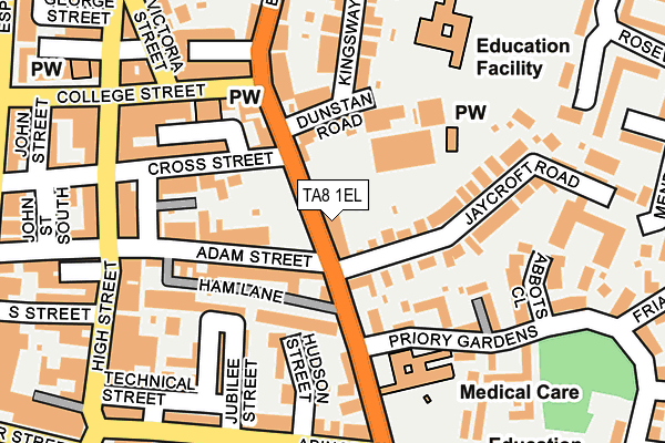 TA8 1EL map - OS OpenMap – Local (Ordnance Survey)