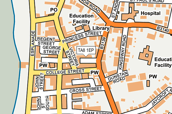 TA8 1EP map - OS OpenMap – Local (Ordnance Survey)