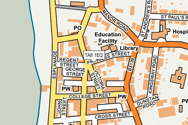 TA8 1EQ map - OS OpenMap – Local (Ordnance Survey)