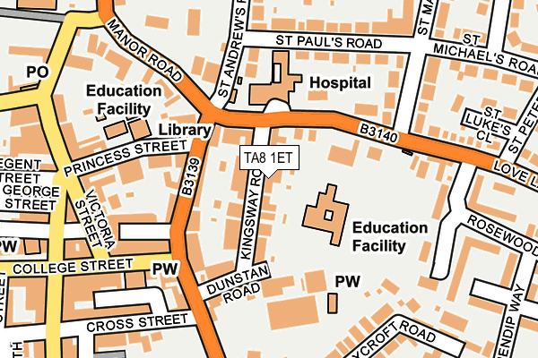 TA8 1ET map - OS OpenMap – Local (Ordnance Survey)