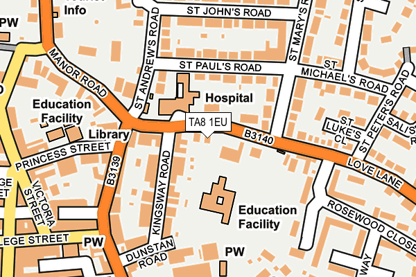 TA8 1EU map - OS OpenMap – Local (Ordnance Survey)