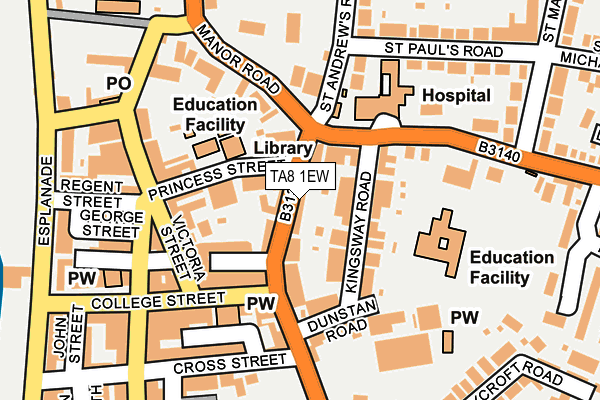 TA8 1EW map - OS OpenMap – Local (Ordnance Survey)