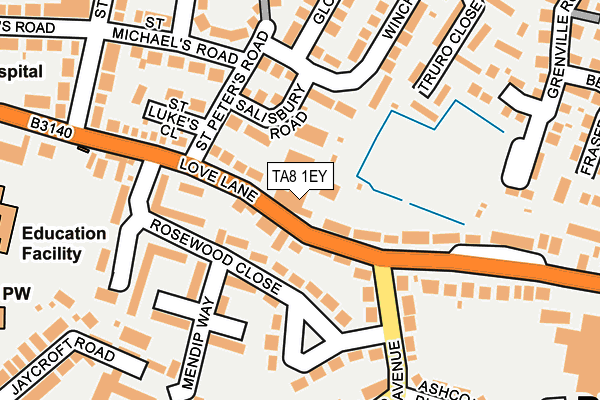 TA8 1EY map - OS OpenMap – Local (Ordnance Survey)