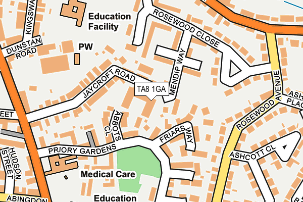 TA8 1GA map - OS OpenMap – Local (Ordnance Survey)