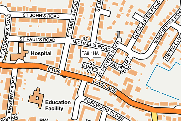 TA8 1HA map - OS OpenMap – Local (Ordnance Survey)