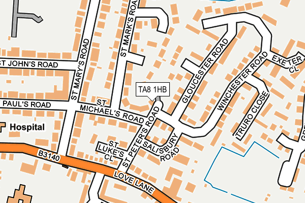TA8 1HB map - OS OpenMap – Local (Ordnance Survey)
