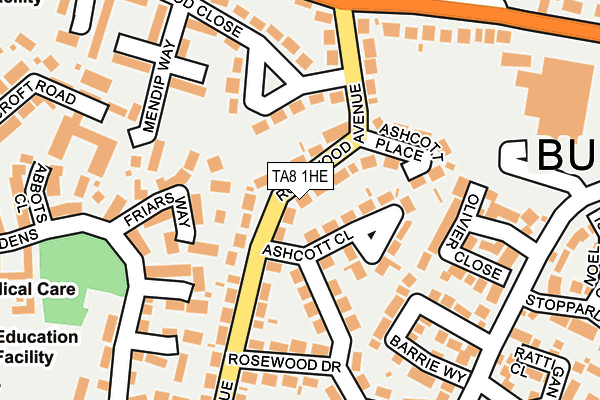 TA8 1HE map - OS OpenMap – Local (Ordnance Survey)