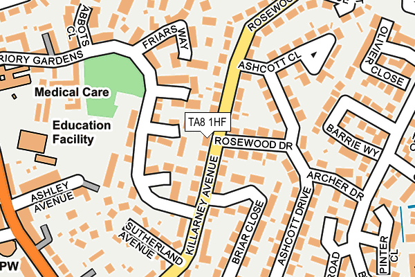 TA8 1HF map - OS OpenMap – Local (Ordnance Survey)