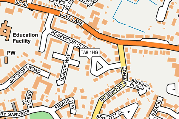 TA8 1HG map - OS OpenMap – Local (Ordnance Survey)