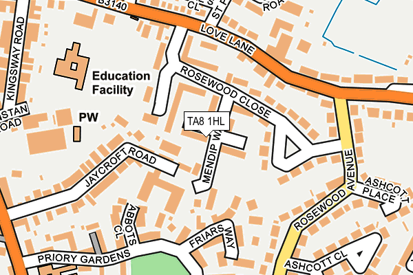 TA8 1HL map - OS OpenMap – Local (Ordnance Survey)