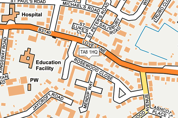 TA8 1HQ map - OS OpenMap – Local (Ordnance Survey)