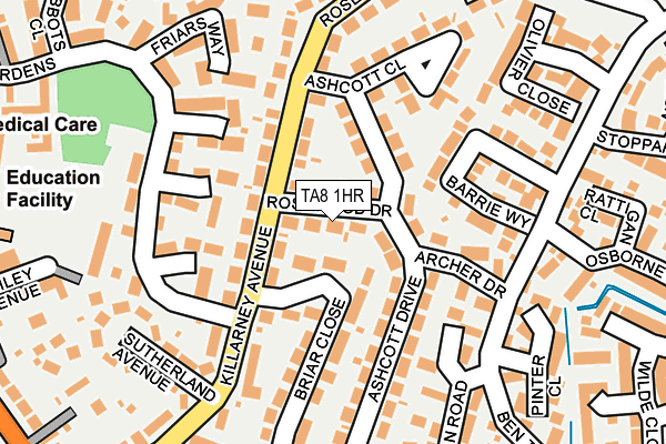 TA8 1HR map - OS OpenMap – Local (Ordnance Survey)