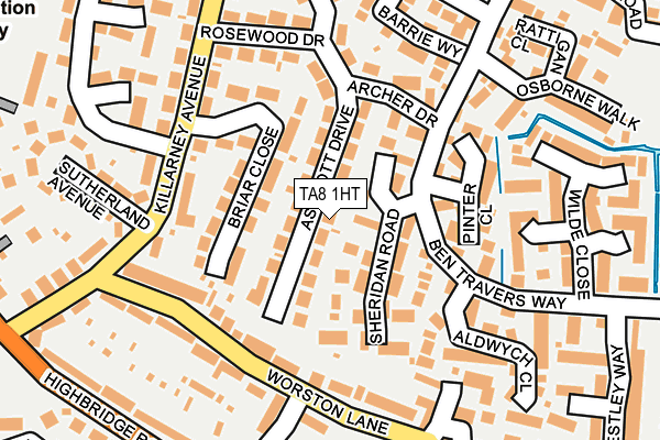 TA8 1HT map - OS OpenMap – Local (Ordnance Survey)