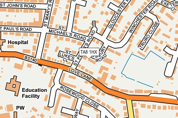 TA8 1HX map - OS OpenMap – Local (Ordnance Survey)