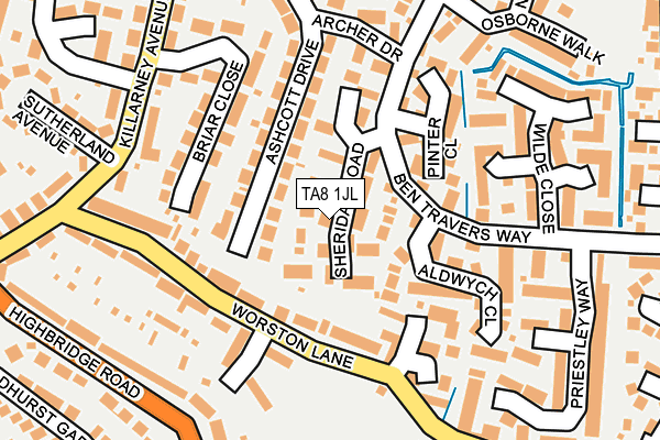 TA8 1JL map - OS OpenMap – Local (Ordnance Survey)