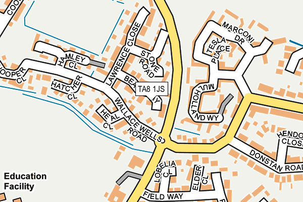 TA8 1JS map - OS OpenMap – Local (Ordnance Survey)