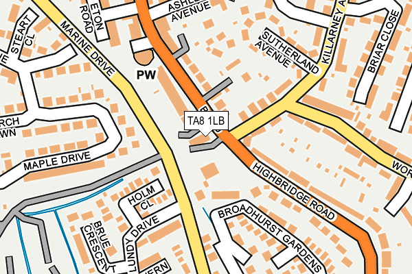 TA8 1LB map - OS OpenMap – Local (Ordnance Survey)