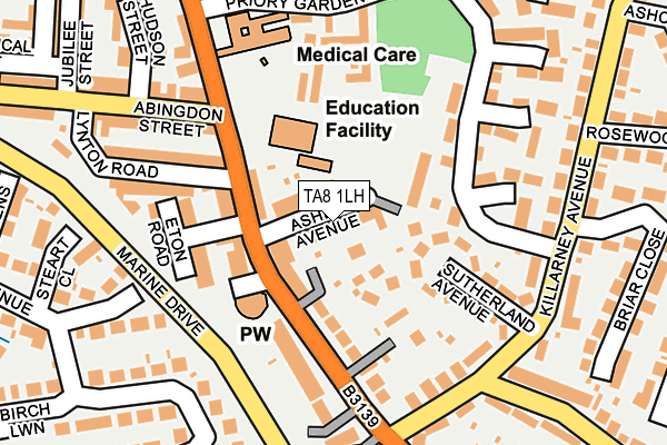 TA8 1LH map - OS OpenMap – Local (Ordnance Survey)