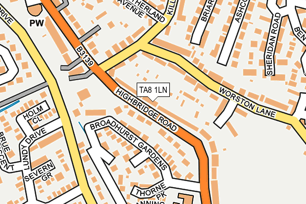 TA8 1LN map - OS OpenMap – Local (Ordnance Survey)