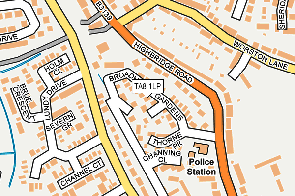 TA8 1LP map - OS OpenMap – Local (Ordnance Survey)