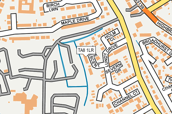 TA8 1LR map - OS OpenMap – Local (Ordnance Survey)