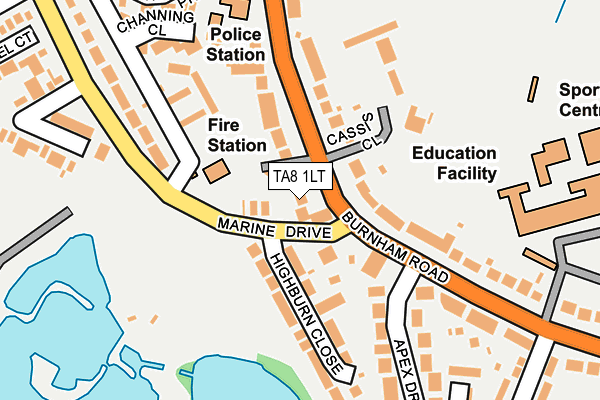 TA8 1LT map - OS OpenMap – Local (Ordnance Survey)