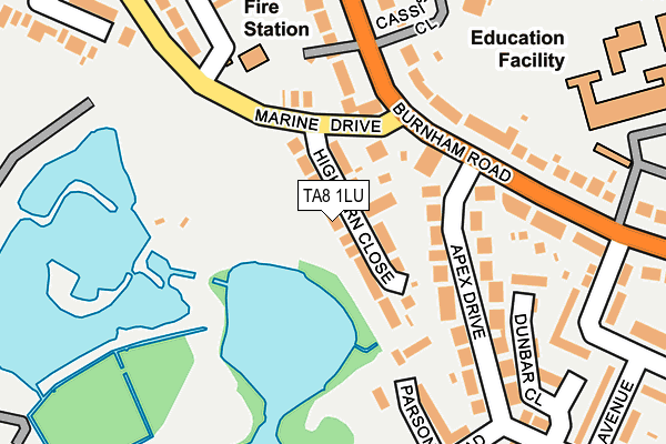 TA8 1LU map - OS OpenMap – Local (Ordnance Survey)
