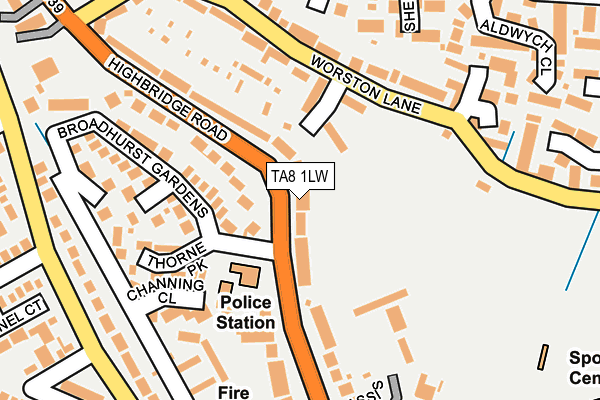 TA8 1LW map - OS OpenMap – Local (Ordnance Survey)