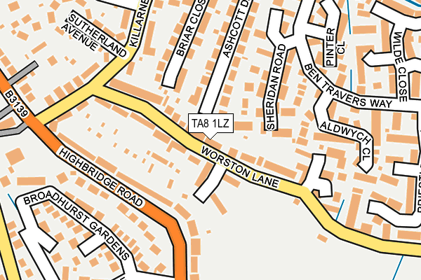 TA8 1LZ map - OS OpenMap – Local (Ordnance Survey)