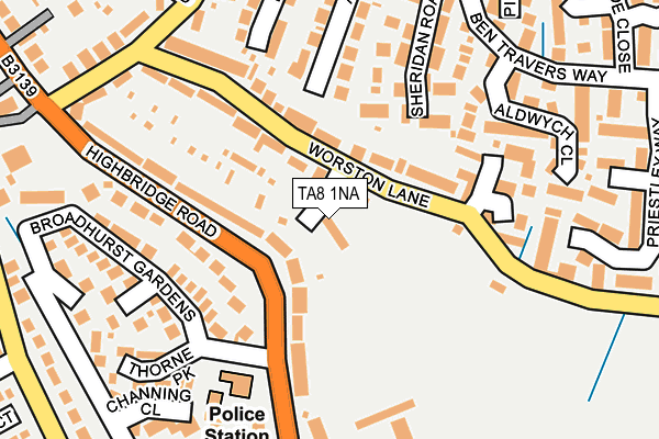 TA8 1NA map - OS OpenMap – Local (Ordnance Survey)