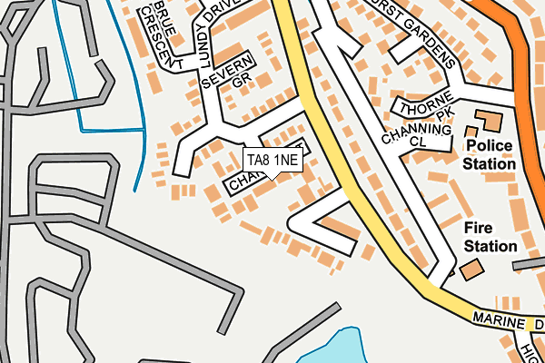 TA8 1NE map - OS OpenMap – Local (Ordnance Survey)