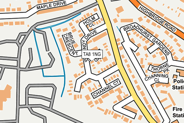 TA8 1NG map - OS OpenMap – Local (Ordnance Survey)