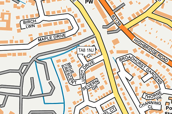 TA8 1NJ map - OS OpenMap – Local (Ordnance Survey)